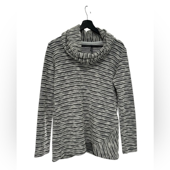 Kuhl Women's Cowl Neck Turtleneck Sweater Gray size small striped pullover - Picture 1 of 10